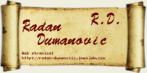 Radan Dumanović vizit kartica
